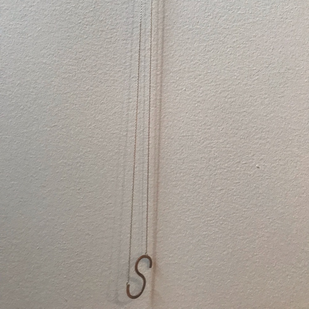 S initial necklace 14”